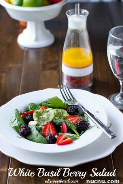 White Balsamic Berry Salad recipe is one of our favorite sides when we are looking for something light, healthy and a great presentation.