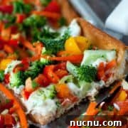 Garden Vegetable Appetizer Pizza | heatherlikesfood.com