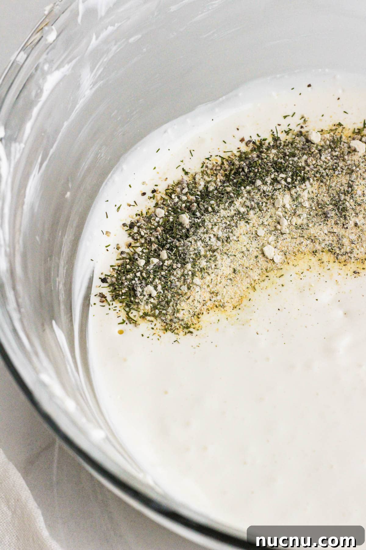Seasoning sprinkled on dip