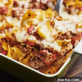 Ultimate Baked Pasta Recipes for Crowd-Pleasing Dinners 8 Casserole with beef, cheese, and noodles.