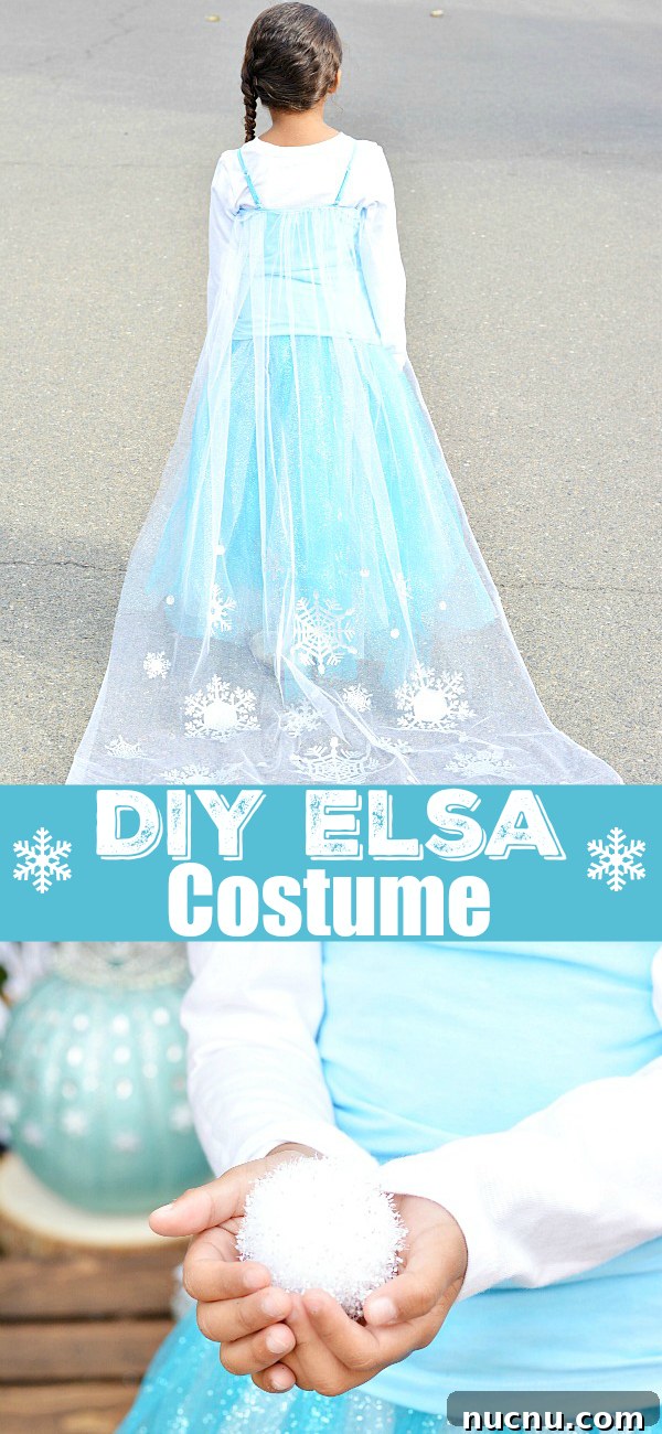 DIY Elsa Costume - easy no-sew costume you can make with tulle and glitter iron on vinyl. DIY Disney Frozen Elsa Costume