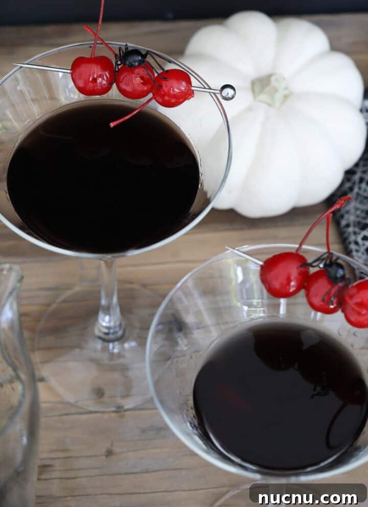 Black vodka martinis