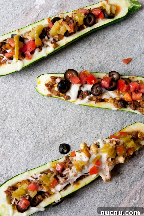 Stuffed Zucchini Boats with Savory Picadillo Filling 6 tex-mex stuffed zucchini boats