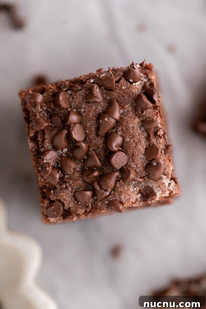 Chewy Chocolate Sugar Cookie Bars Recipe for Chocolate Lovers 10 overhead close up of the chocolate sugar cookie bars recipe