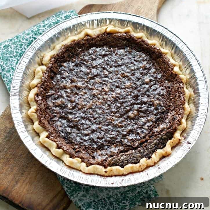 An overhead photo of the CHOCOLATE CHESS PIE