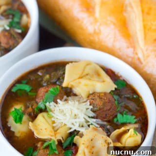 Slow Cooker Meatball Tortellini Soup